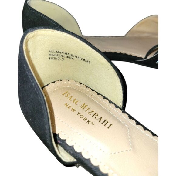 Isaac Mizrahi D'Orsay Black Suede Studded Pointed Toe Loafer Ballet Flats 7.5 - Picture 8 of 12